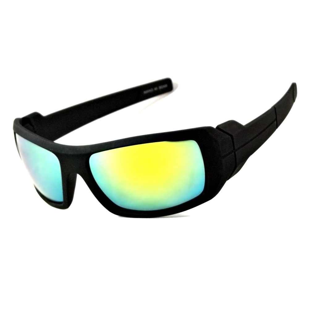 Sport Sunglasses Arcade Style Wrap Black Frame